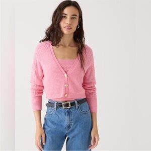 NWT JCrew Supersoft Cropped Cable-Knit Sweater-Tank Set